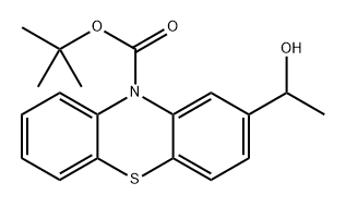 2-(1-羟乙基)-10H-吩噻嗪-10-羧酸叔丁酯 结构式