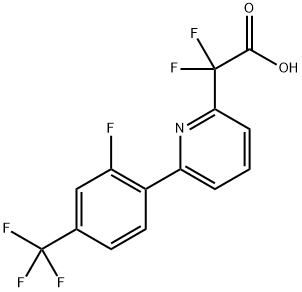 2,2-difluoro-2-{6-[2-fluoro-4-(trifluoromethyl)phenyl]pyridin-2-yl}acetic acid 结构式