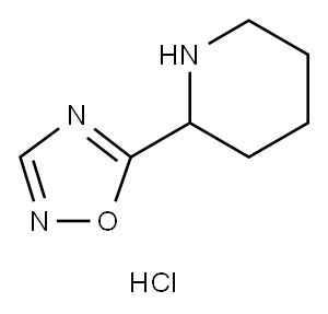 2-(1,2,4-oxadiazol-5-yl)piperidine hydrochloride 结构式