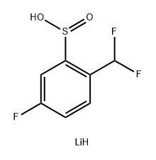 lithium(1+) 2-(difluoromethyl)-5-fluorobenzene-1-sulfinate 结构式