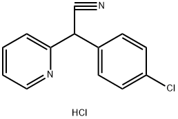 2-Pyridineacetonitrile, α-(4-chlorophenyl)-, hydrochloride (1:1) 结构式