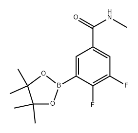 3,4-二氟-N-甲基-5-(4,4,5,5-四甲基-1,3,2-二氧硼杂环戊烷-2-基)苯甲酰胺 结构式
