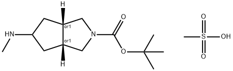(3AR,5S,6AS)-5-(甲基氨基)六氢环戊烷并[C]吡咯-2(1H)-甲酸 叔丁酯, 甲磺酸 结构式