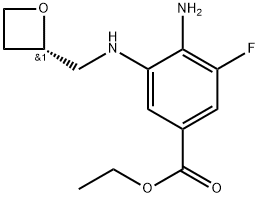 (S)-4-氨基-3-氟-5-((氧杂环丁烷-2-基甲基)氨基)苯甲酸乙酯 结构式