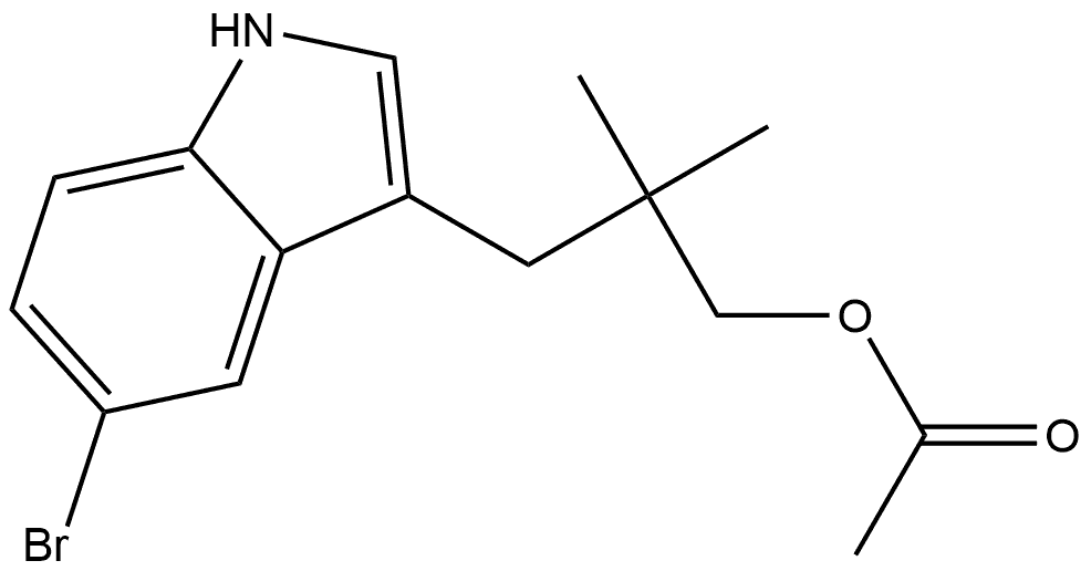3-(5-BROMO-1H-INDOL-3-YL)-2,2-DIMETHYLPROPYL ACETATE 结构式