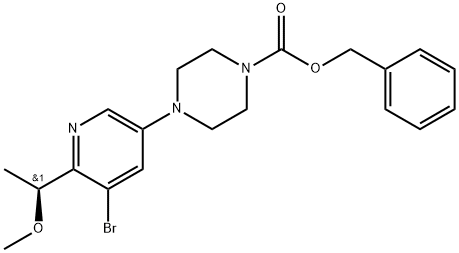 (S)-1-[5-溴-6-(1-甲氧基乙基)-3-吡啶基]-4-CBZ-哌嗪 结构式