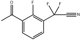 2-(3-乙酰基-2-氟苯基)-2,2-二氟乙腈 结构式