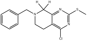 7-苄基-4-氯-2-(甲硫基)-5,6,7,8-四氢吡啶并[3,4-D]嘧啶-8,8-D2 结构式