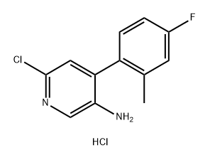 6-氯-4-(4-氟-2-甲基苯基)-3-吡啶胺,盐酸盐(1:1) 结构式