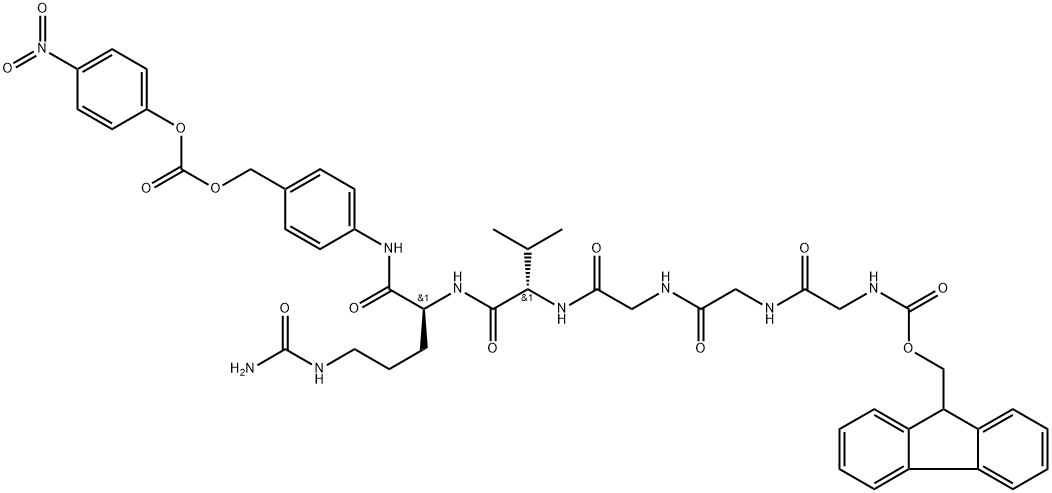 FMOC-GLY3-VAL-CIT-PAB-PNP 结构式