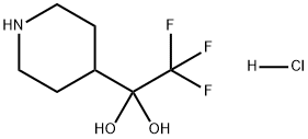 2,2,2-三氟-1-(哌啶-4-基)乙烷-1,1-二醇盐酸盐 结构式