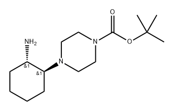 4-(反-2-氨基环己基)哌嗪-1-羧酸叔丁酯 结构式