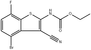 (4-溴-3-氰基-7-氟苯并[B]噻吩-2-基)氨基甲酸乙酯 结构式