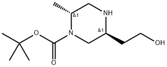 (2R,5S)-5-(2-羟乙基)-2-甲基哌嗪-1-羧酸叔丁酯 结构式