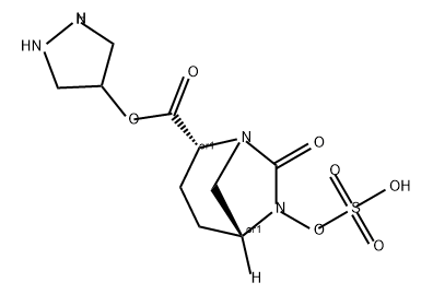 1,6-DIAZABICYCLO[3.2.1]OCTANE-2-CARBOXYLIC ACID, 7-OXO-6-(SULFOOXY)-, 2-(4-PYRAZOLIDINYL) ESTER, (2R 结构式