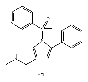 1H-Pyrrole-3-methanamine, N-methyl-5-phenyl-1-(3-pyridinylsulfonyl)-, hydrochloride (1:1) 结构式