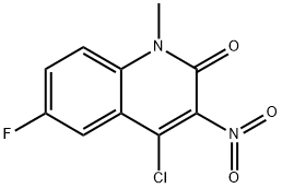 4-氯-6-氟-1-甲基-3-硝基喹啉-2(1H)-酮 结构式