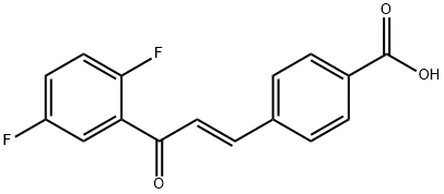 (E)-4-(3-(2,5-二氟苯基)-3-氧代丙-1-烯-1-基)苯甲酸 结构式