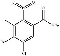 4-溴-5-氯-3-氟-2-硝基苯甲酰胺 结构式