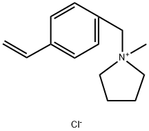 1-[(4-乙烯基苯基)甲基]-1-甲基氯化吡咯烷 结构式