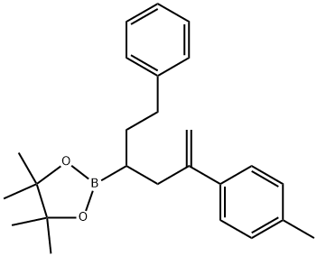 4,4,5,5-tetramethyl-2-(1-phenyl-5-(p-tolyl)hex-5-en-3-yl)-1,3,2-dioxaborolane 结构式