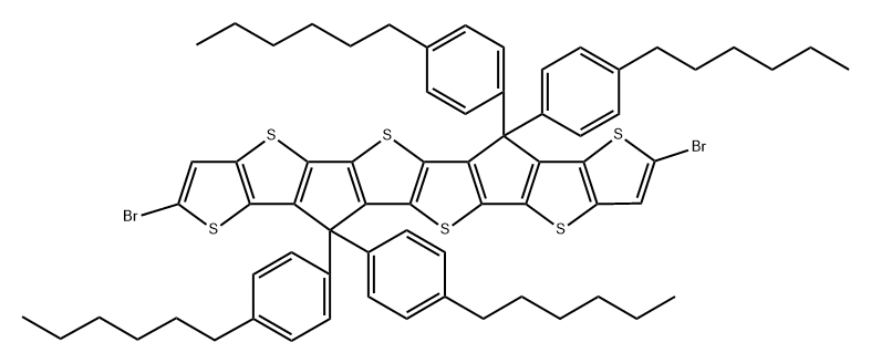 三稠并二噻吩-苯己基-双溴 结构式