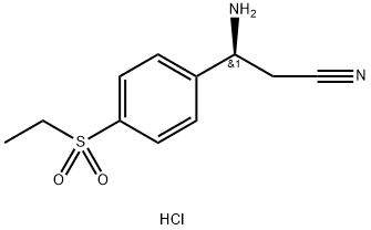 (S) -3-氨基-3-(4-(乙基磺酰基)苯基)丙腈盐酸盐 结构式