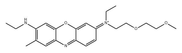 Ethanaminium, N -ethyl- N -[7-(ethylamino)-8-methyl-3 H -phenoxazin-3-ylidene]-2-(2-methoxyethoxy)-, [ N ( E )]- (ACI) 结构式