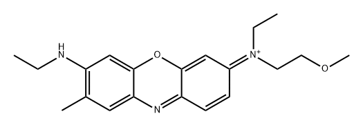 Ethanaminium, N -ethyl- N -[7-(ethylamino)-8-methyl-3 H -phenoxazin-3-ylidene]-2-methoxy-, [ N ( E )]- (ACI) 结构式