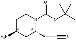 (2S,4S)-4-氨基-2-(氰基甲基)哌啶-1-羧酸叔丁酯 结构式