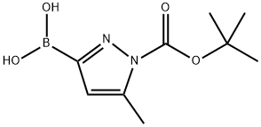 (1-(叔丁氧羰基)-5-甲基-1H-吡唑-3-基)硼酸 结构式