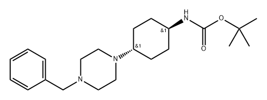 叔丁基(相对-4-(4-苄基哌嗪-1-基)环己基)氨基甲酸酯 结构式