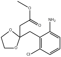 2-(2-氨基-6-氯苄基)-1,3-二氧戊环-2-基)乙酸甲酯 结构式