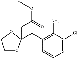 2-(2-氨基-3-氯苄基)-1,3-二氧戊环-2-基)乙酸甲酯 结构式