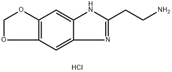 2-(5H-[1,3]二氧杂环戊烯并[4',5':4,5]苯并[1,2-D]咪唑-6-基)乙-1-胺二盐酸盐 结构式