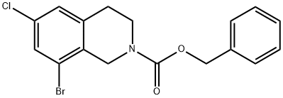 8-溴-6-氯-3,4-二氢异喹啉-2(1H)-羧酸苄酯 结构式