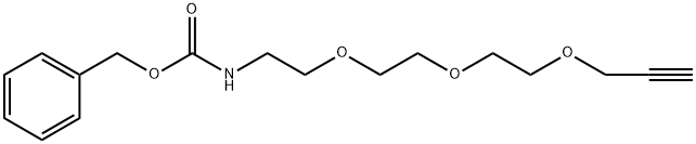 苄基(2-(2-(-2-(丙-2-炔-1-基氧基)乙氧基)乙基)氨基甲酸酯 结构式