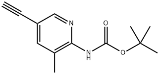 (5-乙炔基-3-甲基吡啶-2-基)氨基甲酸叔丁酯 结构式
