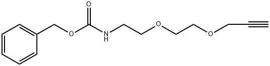 苄基(2-(2-(丙-2-炔-1-基氧基)乙氧基)乙基)氨基甲酸酯 结构式