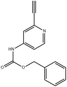 苄基(2-乙炔基吡啶-4-基)氨基甲酸酯 结构式