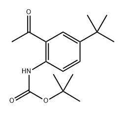 (2-Acetyl-4-tert-butyl-phenyl)-carbamic acid tert-butyl ester 结构式