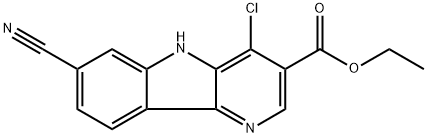 4-氯-7-氰基-5H-吡啶并[3,2-B]吲哚-3-羧酸乙酯 结构式