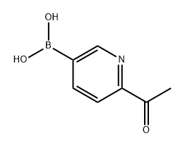 (6-乙酰基吡啶-3-基)硼酸 结构式