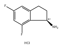 (R)-5,7-二氟-2,3-二氢-1H-茚-1-胺盐酸盐 结构式