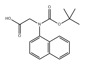 2-((叔丁氧羰基)(萘-1-基)氨基)乙酸 结构式