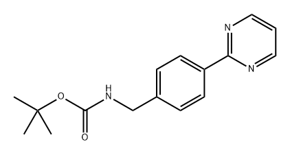 4-(嘧啶-2-基)苄基氨基甲酸叔丁酯 结构式