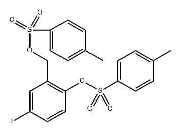 4-碘-2-((对甲苯磺酰氧基)甲基)苯基 4-甲基苯磺酸酯 结构式