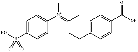 3H-Indolium, 3-[(4-carboxyphenyl)methyl]-1,2,3-trimethyl-5-sulfo- 结构式