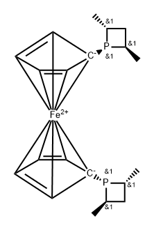 1,1'-双[(2R,4R)-2,4-二甲基-1-磷杂环丁烷基]二茂铁 STEREOISOMER 结构式
