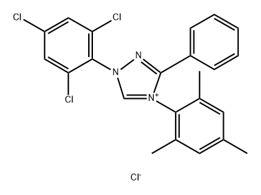 4-均三甲苯基-3-苯基-1-(2,4,6-三氯苯基)-4H-1,2,4-三唑-1-鎓氯化物 结构式